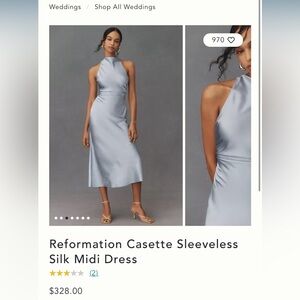 Reformation Cassette Midi Dress light blue